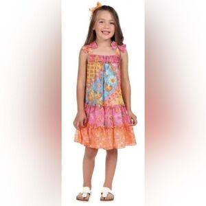 Jona Michelle Pink and Orange Patchwork SunDress